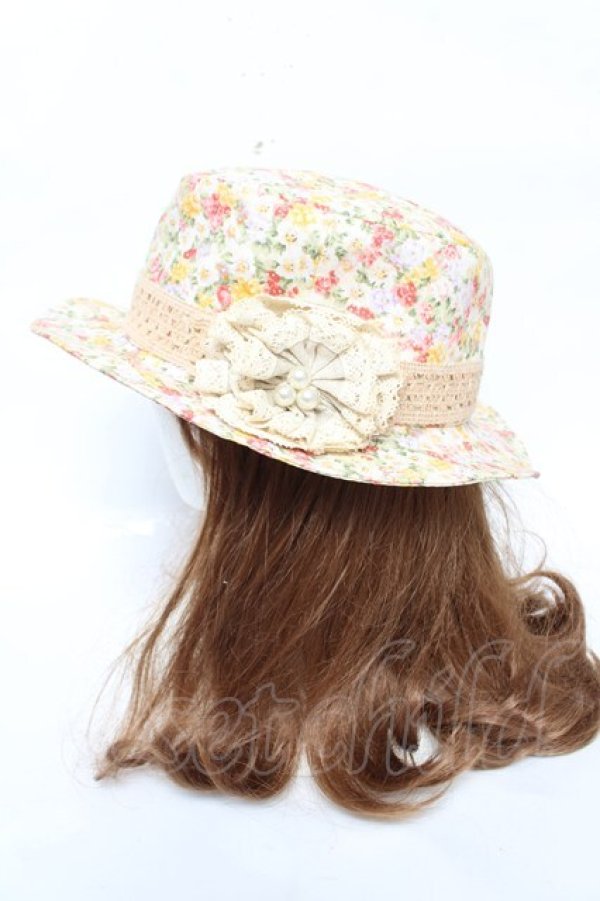 画像2: axes femme / コサージュ付フラワーハット  マルチ Y-26-03-11-005-AX-AC-SZ-ZY (2)