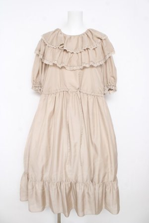 画像: Perla nell' ostrica / フリルカラーワンピース  ベージュ Y-26-03-11-072-EL-OP-SZ-ZY