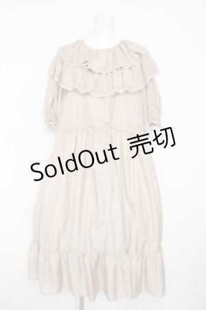 画像: Perla nell' ostrica / フリルカラーワンピース  ベージュ Y-26-03-11-072-EL-OP-SZ-ZY