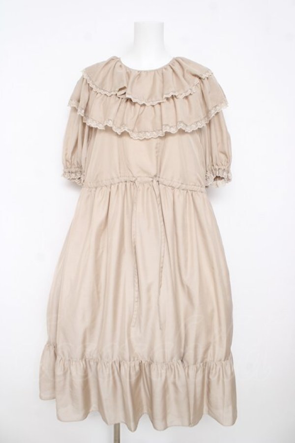 画像1: Perla nell' ostrica / フリルカラーワンピース  ベージュ Y-26-03-11-072-EL-OP-SZ-ZY (1)