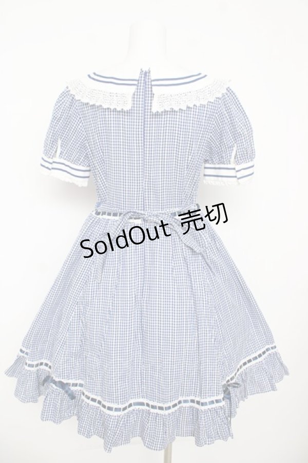 画像2: BABY, THE STARS SHINE BRIGHT / からみギンガムワンピース  ネイビー Y-26-03-11-075-BA-OP-AS-ZY (2)