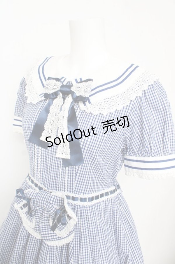 画像3: BABY, THE STARS SHINE BRIGHT / からみギンガムワンピース  ネイビー Y-26-03-11-075-BA-OP-AS-ZY (3)