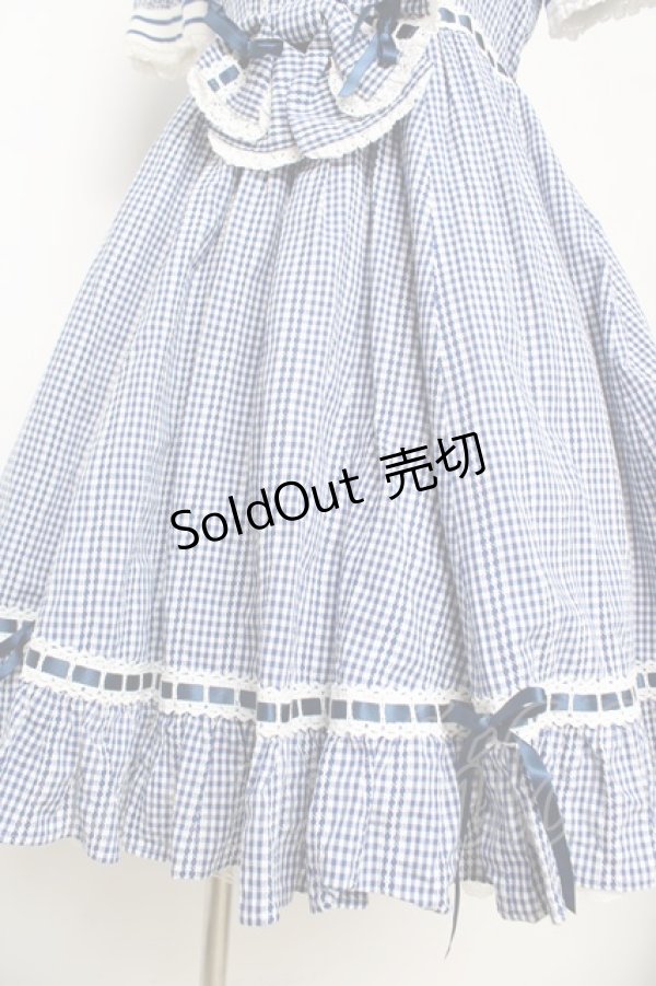 画像4: BABY, THE STARS SHINE BRIGHT / からみギンガムワンピース  ネイビー Y-26-03-11-075-BA-OP-AS-ZY (4)