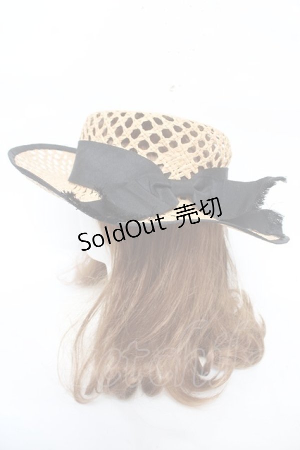 画像2: axes femme / ドット編カンカン帽  黒 Y-26-03-11-001-AX-AC-SZ-ZY (2)