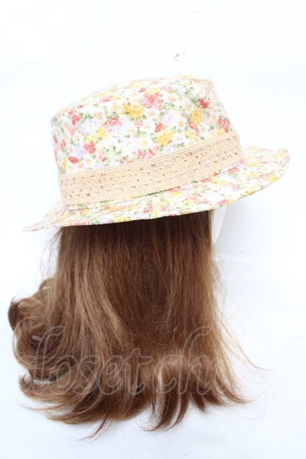 画像4: axes femme / コサージュ付フラワーハット  マルチ Y-26-03-11-005-AX-AC-SZ-ZY (4)