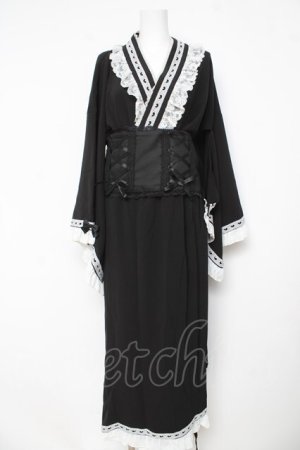 画像: DearMyLove / ハートレースフリルセバレート浴衣 ３L 黒 Y-26-03-11-078-EL-TO-SZ-ZY