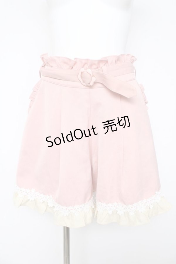 画像1: axes femme POETIQUE / ベルト付きフレアキュロット M ピンク Y-26-03-11-081-AX-PA-SZ-ZY (1)