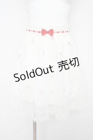 画像: LIZ LISA / チェリー柄チュールスカート 0 白 Y-26-03-11-083-LO-SK-SZ-ZY