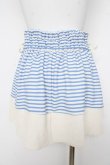 画像2: LIZ LISA / 裾メッセージ刺繍ボーダースカパン 0 オフ×青 Y-26-03-11-084-LO-PA-SZ-ZY (2)