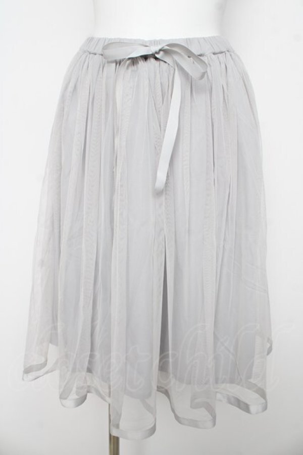 画像1: F i.n.t / リボン付きチュールスカート  グレー Y-26-03-11-086-CA-SK-SZ-ZY (1)