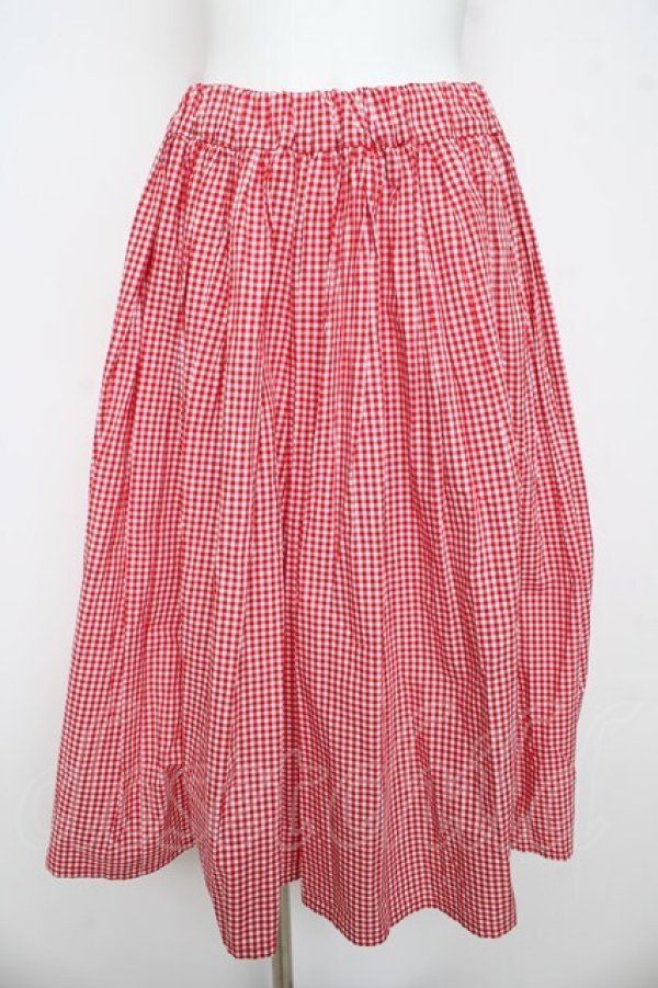 画像1: Physical Drop / ハンドメイドギャザースカート(ギンガムチェック)  赤 Y-26-03-11-088-LO-SK-SZ-ZY (1)