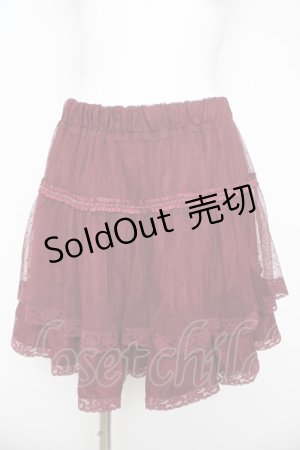 画像: axes femme / ドットフロッキーチュールスカート M ワイン Y-26-03-11-092-AX-SK-SZ-ZY