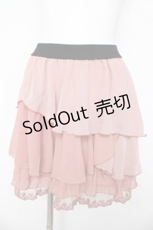 画像: axes femme / シフォンフリルスカート M 淡ピンク Y-26-03-11-093-AX-SK-SZ-ZY