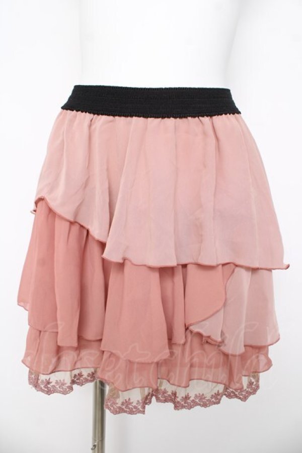 画像1: axes femme / シフォンフリルスカート M 淡ピンク Y-26-03-11-093-AX-SK-SZ-ZY (1)