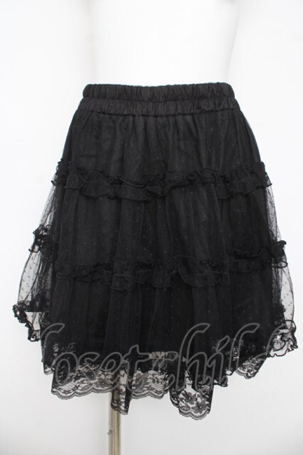 画像1: axes femme POETIQUE / チュールティアードミニスカート M 黒 Y-26-03-11-094-AX-SK-SZ-ZY (1)