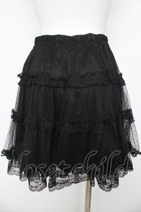 画像2: axes femme POETIQUE / チュールティアードミニスカート M 黒 Y-26-03-11-094-AX-SK-SZ-ZY (2)