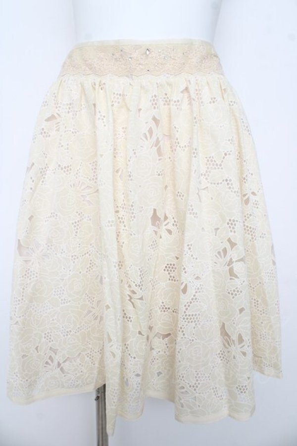 画像1: axes femme / バラ×蝶スカート M 生成り Y-26-03-11-095-AX-SK-SZ-ZY (1)