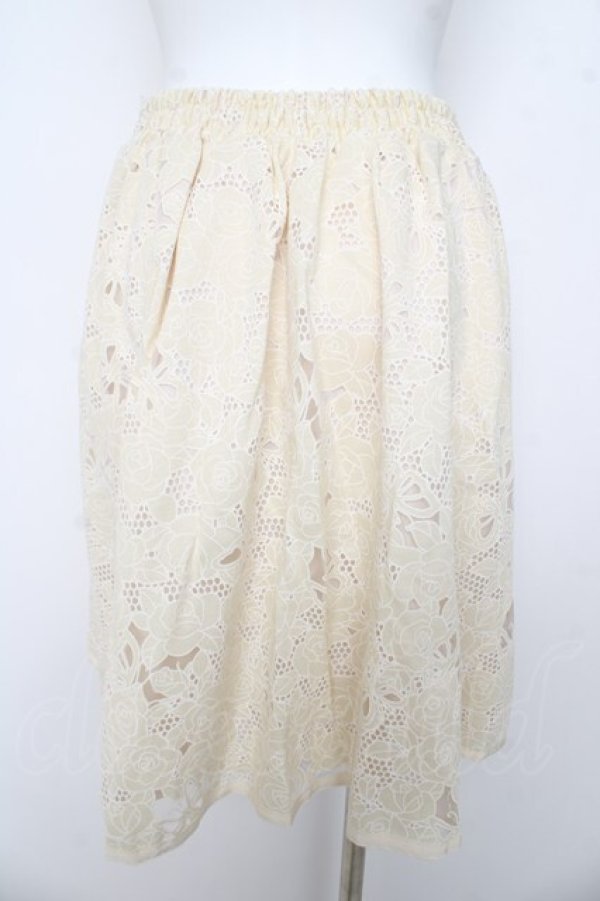 画像2: axes femme / バラ×蝶スカート M 生成り Y-26-03-11-095-AX-SK-SZ-ZY (2)