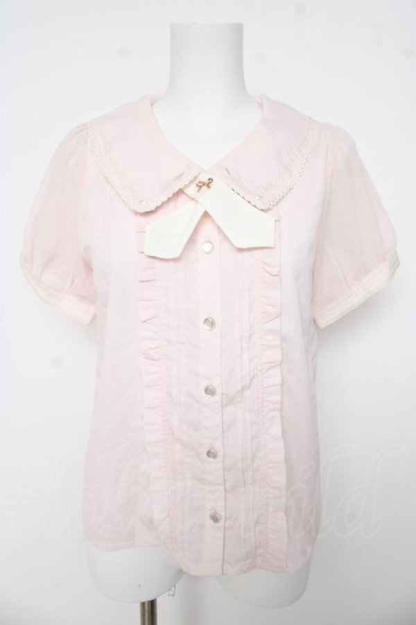 画像1: axes femme POETIQUE / スプーン＆フォーク刺繍ブラウス M ピンク Y-26-03-11-007-AX-BL-SZ-ZY (1)