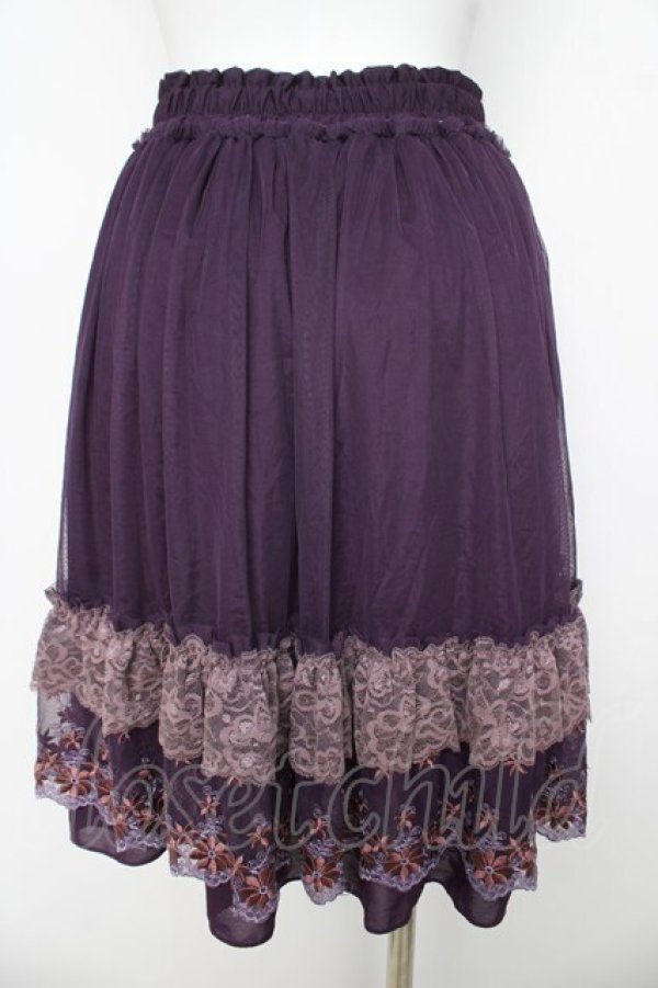 画像2: axes femme / カラー刺繍Aラインスカート M 紫 Y-26-03-11-103-AX-SK-SZ-ZY (2)