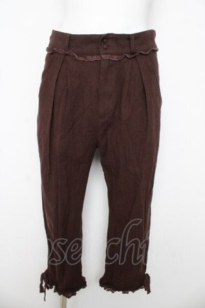 画像: axes femme / 麻調クロップド丈パンツ M ブラウン Y-26-03-11-104-AX-PA-SZ-ZY