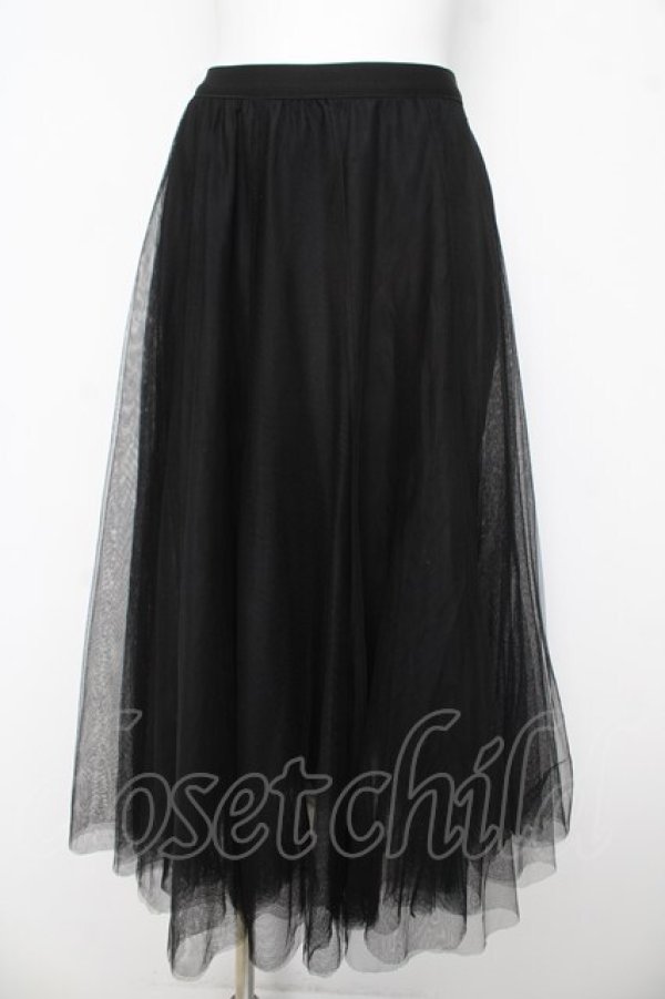 画像1: axes femme / ロングチュールスカート M 黒 Y-26-03-11-105-AX-SK-SZ-ZY (1)