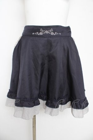 画像: axes femme / ウエスト刺繍キュロットスカート  紺 Y-26-03-11-106-AX-SK-SZ-ZY