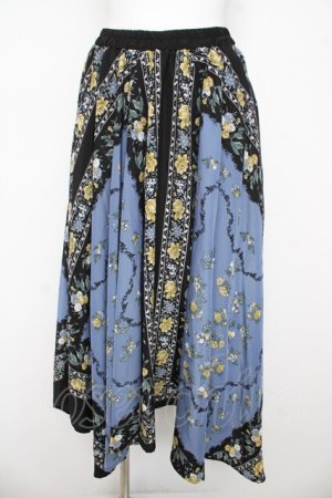 画像: axes femme / スカーフ風アシメスカート  ブルー Y-26-03-11-107-AX-SK-SZ-ZY