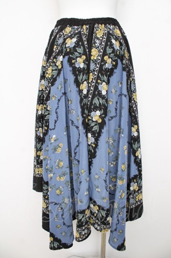 画像2: axes femme / スカーフ風アシメスカート  ブルー Y-26-03-11-107-AX-SK-SZ-ZY (2)