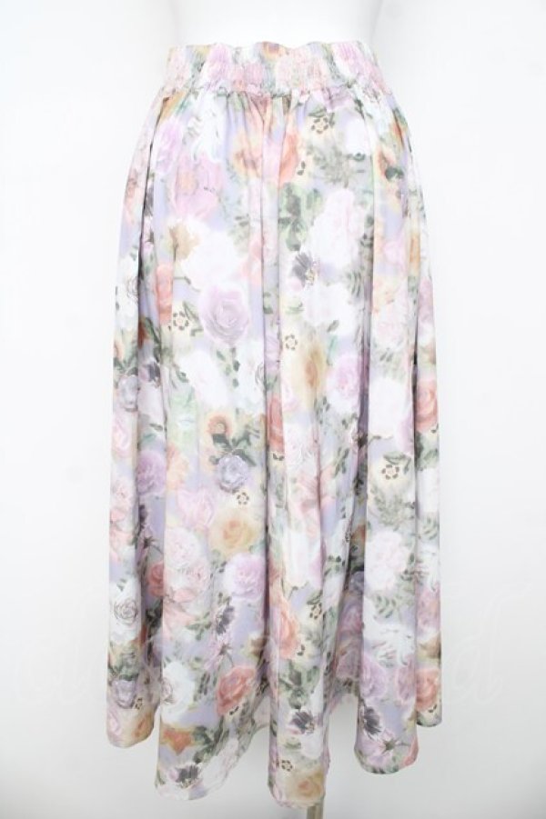 画像2: axes femme / ぼかし花柄ロングスカート M ラベンダー Y-26-03-11-108-AX-SK-SZ-ZY (2)