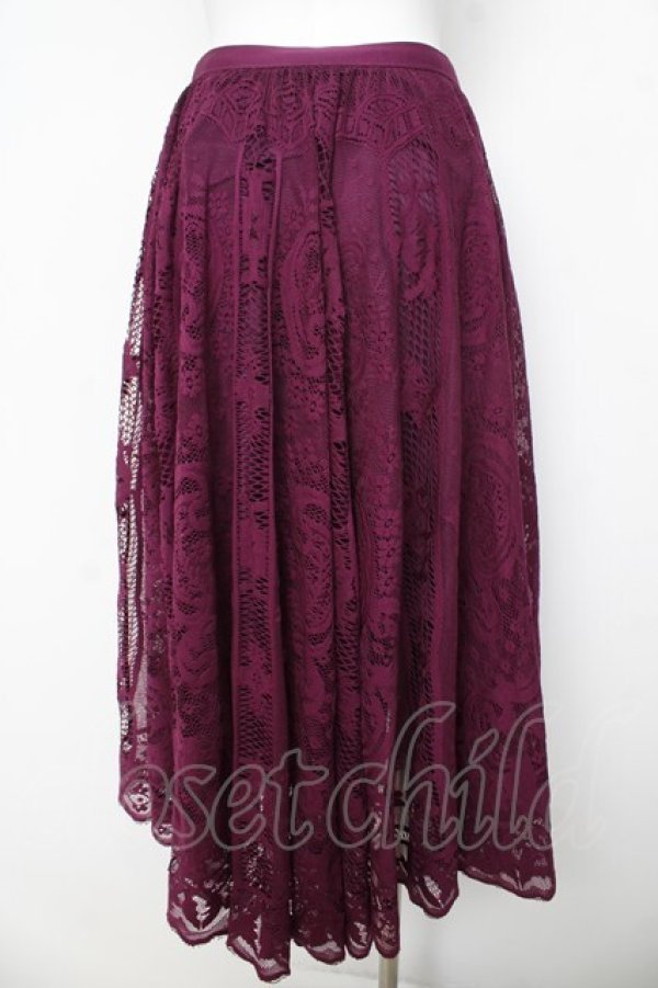 画像2: axes femme / オーナメントレーススカート M パープル Y-26-03-11-109-AX-SK-SZ-ZY (2)