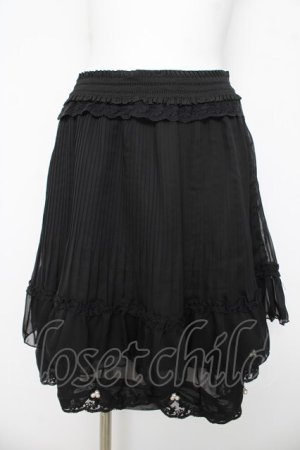 画像: axes femme / 裾パールシフォンスカート M 黒 Y-26-03-11-110-AX-SK-SZ-ZY