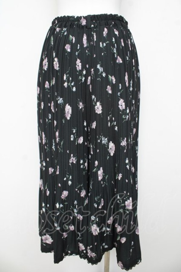 画像2: axes femme / 花柄プリーツワイドパンツ M 黒 Y-26-03-11-111-AX-PA-SZ-ZY (2)