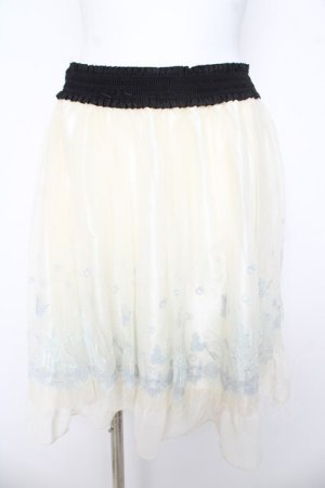 画像: axes femme / カラー刺繍チュールスカート/リトルマーメイド M 生成り Y-26-03-11-112-AX-SK-SZ-ZY