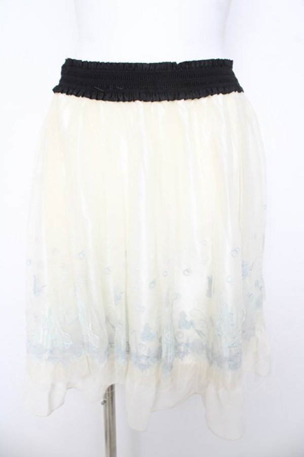 画像1: axes femme / カラー刺繍チュールスカート/リトルマーメイド M 生成り Y-26-03-11-112-AX-SK-SZ-ZY (1)