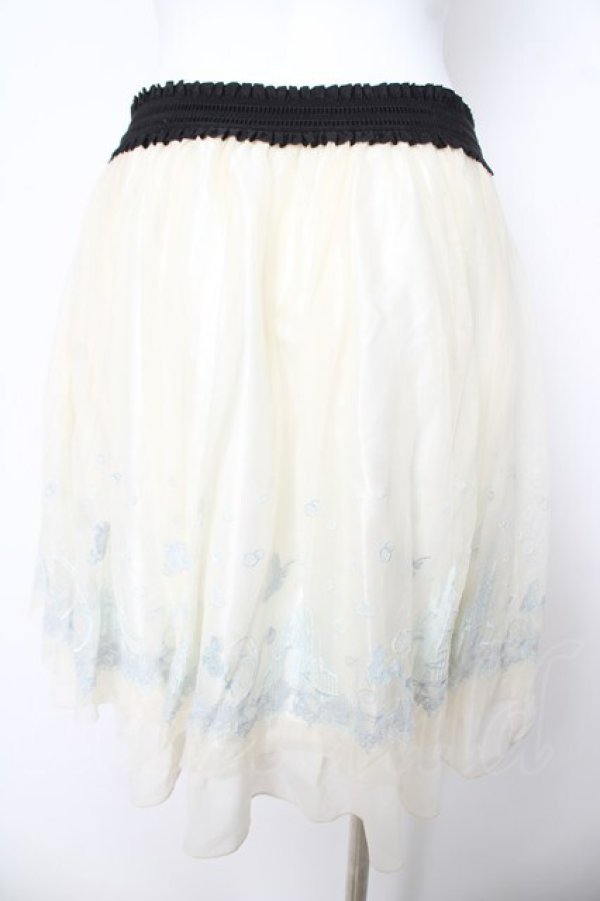 画像2: axes femme / カラー刺繍チュールスカート/リトルマーメイド M 生成り Y-26-03-11-112-AX-SK-SZ-ZY (2)