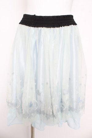 画像: axes femme / カラー刺繍チュールスカート/リトルマーメイド M サックス Y-26-03-11-116-AX-SK-SZ-ZY
