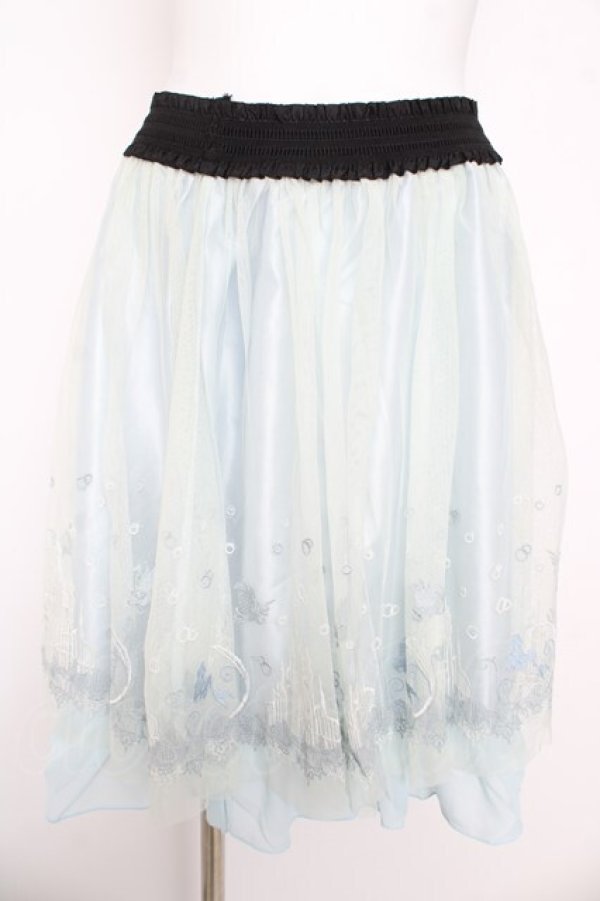 画像1: axes femme / カラー刺繍チュールスカート/リトルマーメイド M サックス Y-26-03-11-116-AX-SK-SZ-ZY (1)