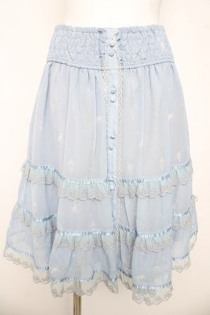 画像: axes femme / ムーンキャットティアードスカート M サックス Y-26-03-11-117-AX-SK-SZ-ZY