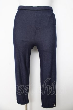 画像: axes femme / 裾プチバラ使いレギンス M 紺 Y-26-03-11-123-AX-PA-SZ-ZY