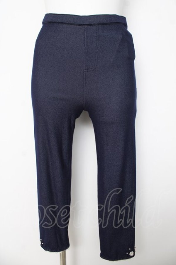 画像1: axes femme / 裾プチバラ使いレギンス M 紺 Y-26-03-11-123-AX-PA-SZ-ZY (1)