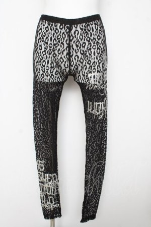 画像: GHOST of HARLEM / プリント入りレオパードレースレギンス F 黒 Y-26-03-11-126-GL-PA-SZ-ZY