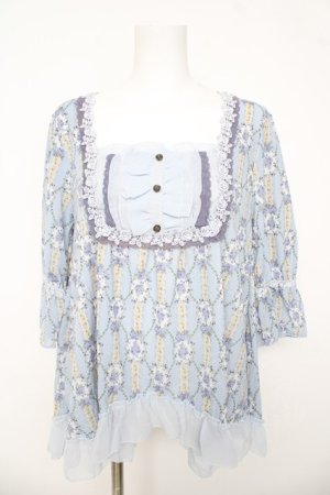 画像: axes femme / 花柄クラシックワンピース  サックス Y-26-03-11-012-AX-OP-SZ-ZY