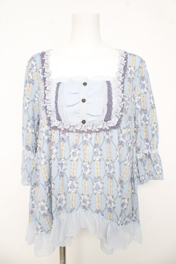 画像1: axes femme / 花柄クラシックワンピース  サックス Y-26-03-11-012-AX-OP-SZ-ZY (1)