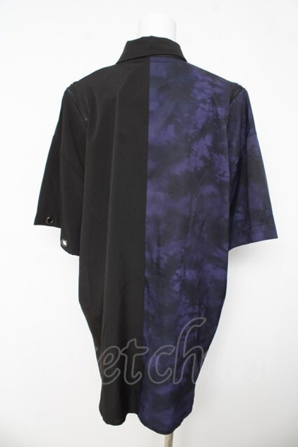 画像2: NOEMIE / タイダイ配色切り替えユニセックスシャツ F 紫 Y-26-03-11-013-LO-BL-SZ-ZY (2)