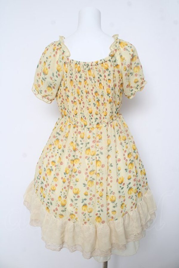 画像2: axes femme / フリル切替シャリーングワンピース M イエロー Y-26-03-11-019-AX-OP-SZ-ZY (2)