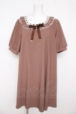 画像1: Amavel / バッククロス梯子レースワンピース M ブラウン Y-26-03-11-032-CA-OP-SZ-ZY (1)