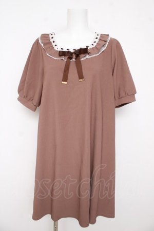 画像: Amavel / バッククロス梯子レースワンピース M ブラウン Y-26-03-11-032-CA-OP-SZ-ZY