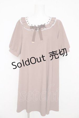 画像: Amavel / バッククロス梯子レースワンピース M ブラウン Y-26-03-11-032-CA-OP-SZ-ZY