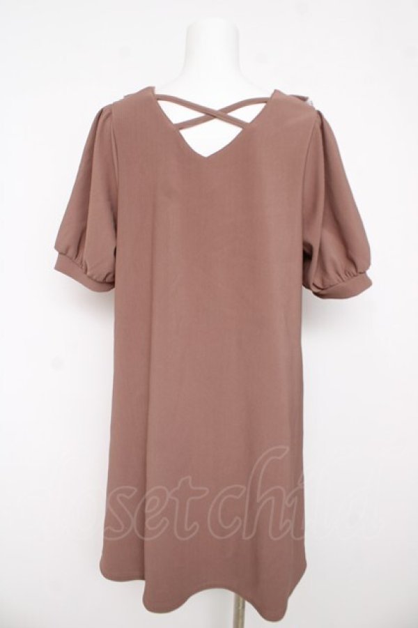 画像2: Amavel / バッククロス梯子レースワンピース M ブラウン Y-26-03-11-032-CA-OP-SZ-ZY (2)